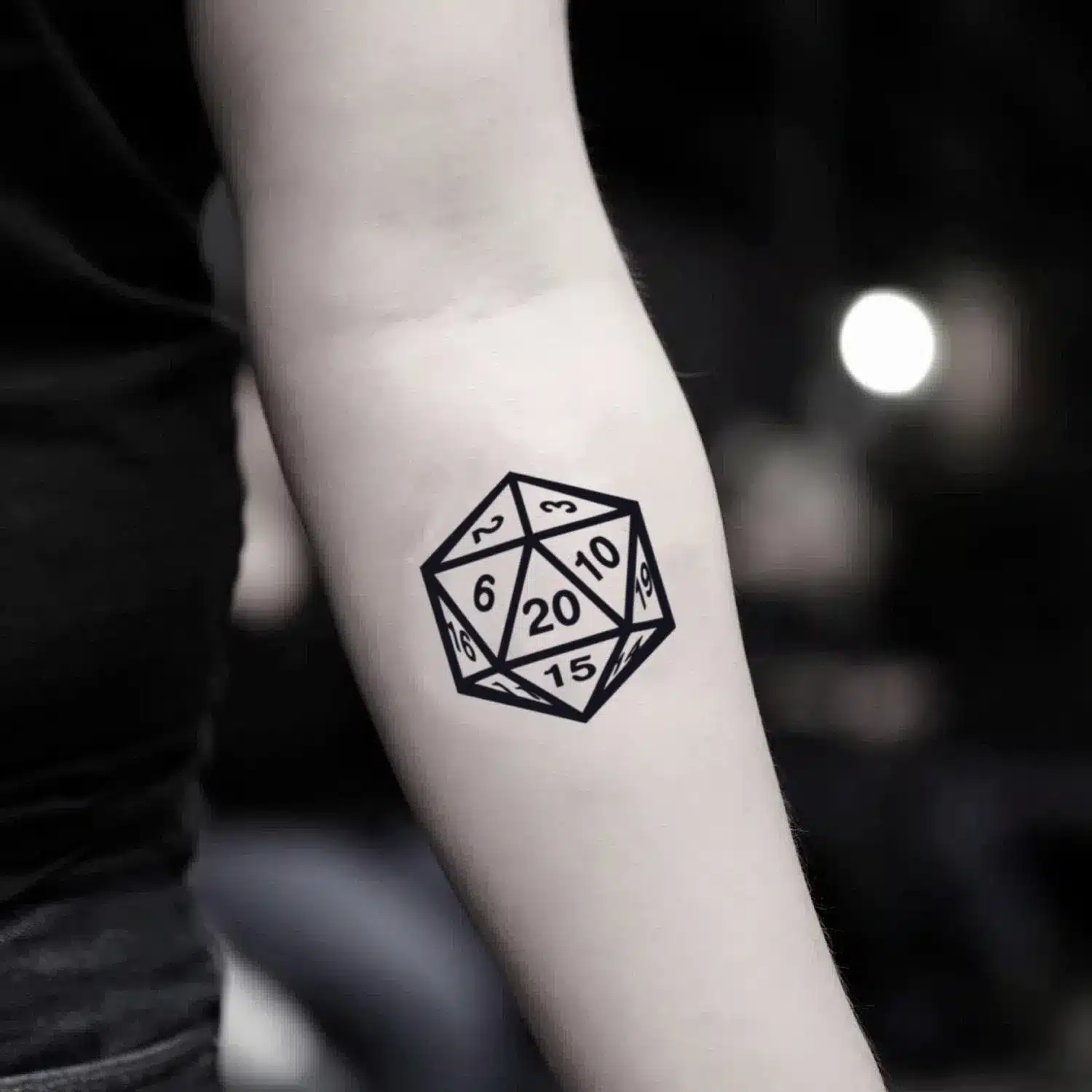 crisply inked D20
