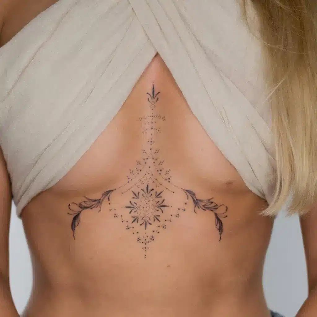 Sternum tattoo