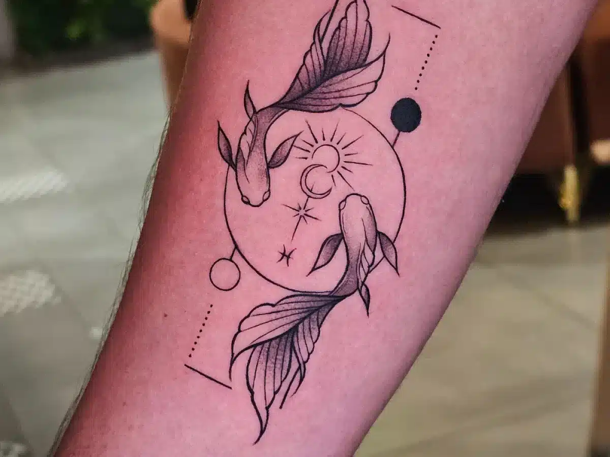 two koi fish tattoo