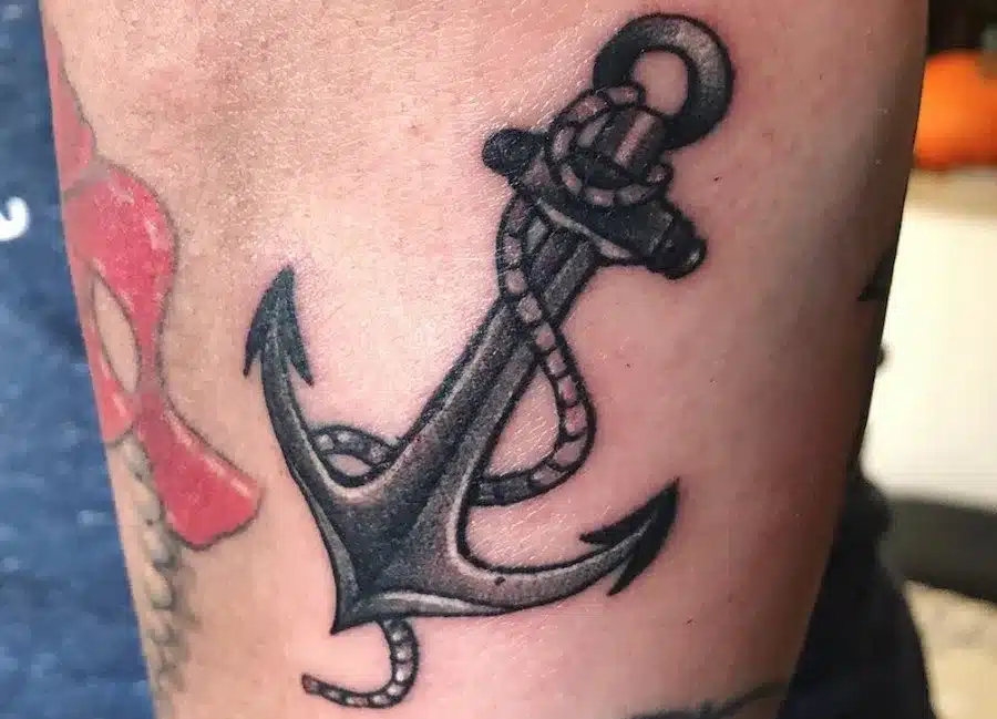 Black anchor on forearm
