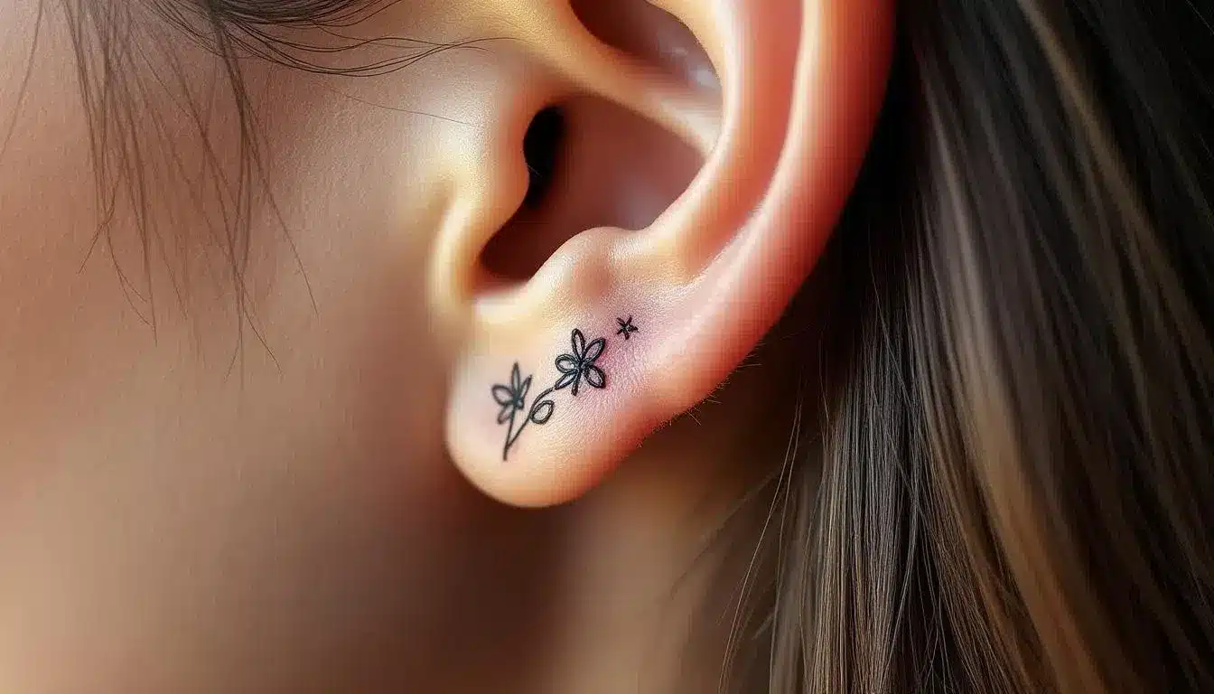 Minimal black line  on the ear