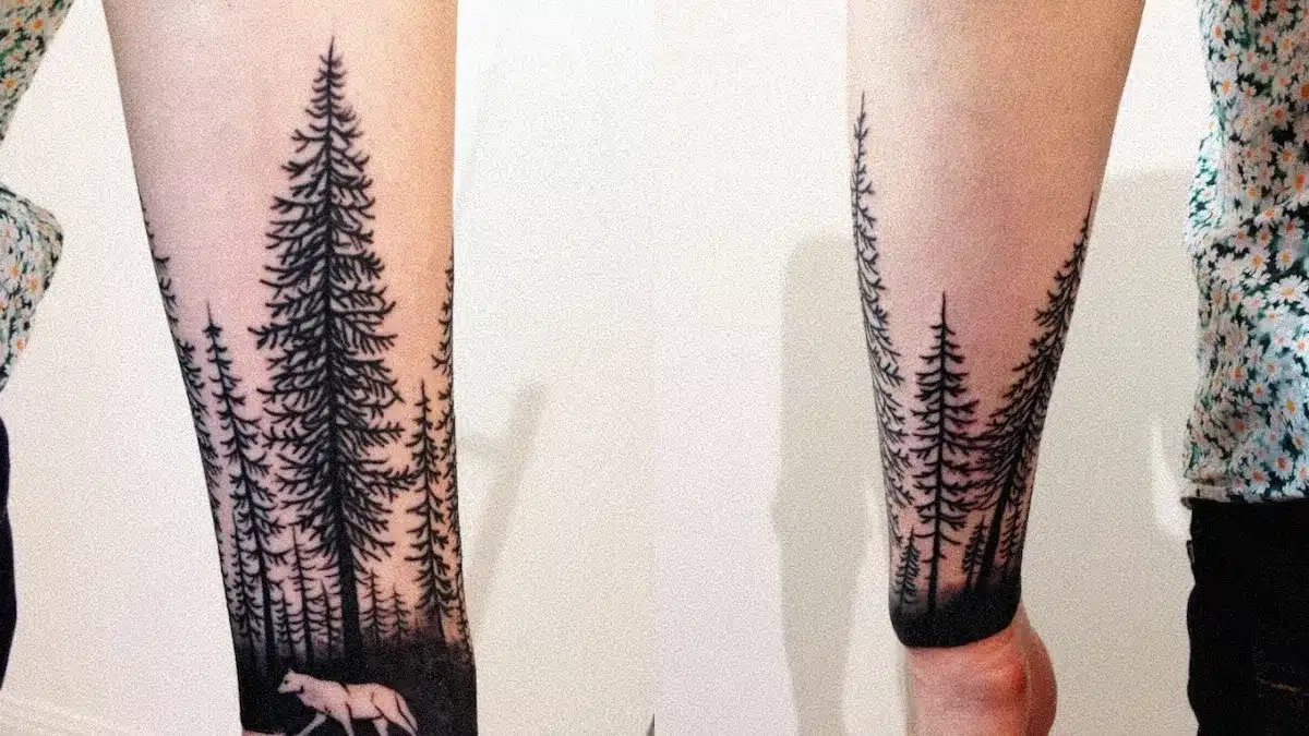 Forearm tattoo forest