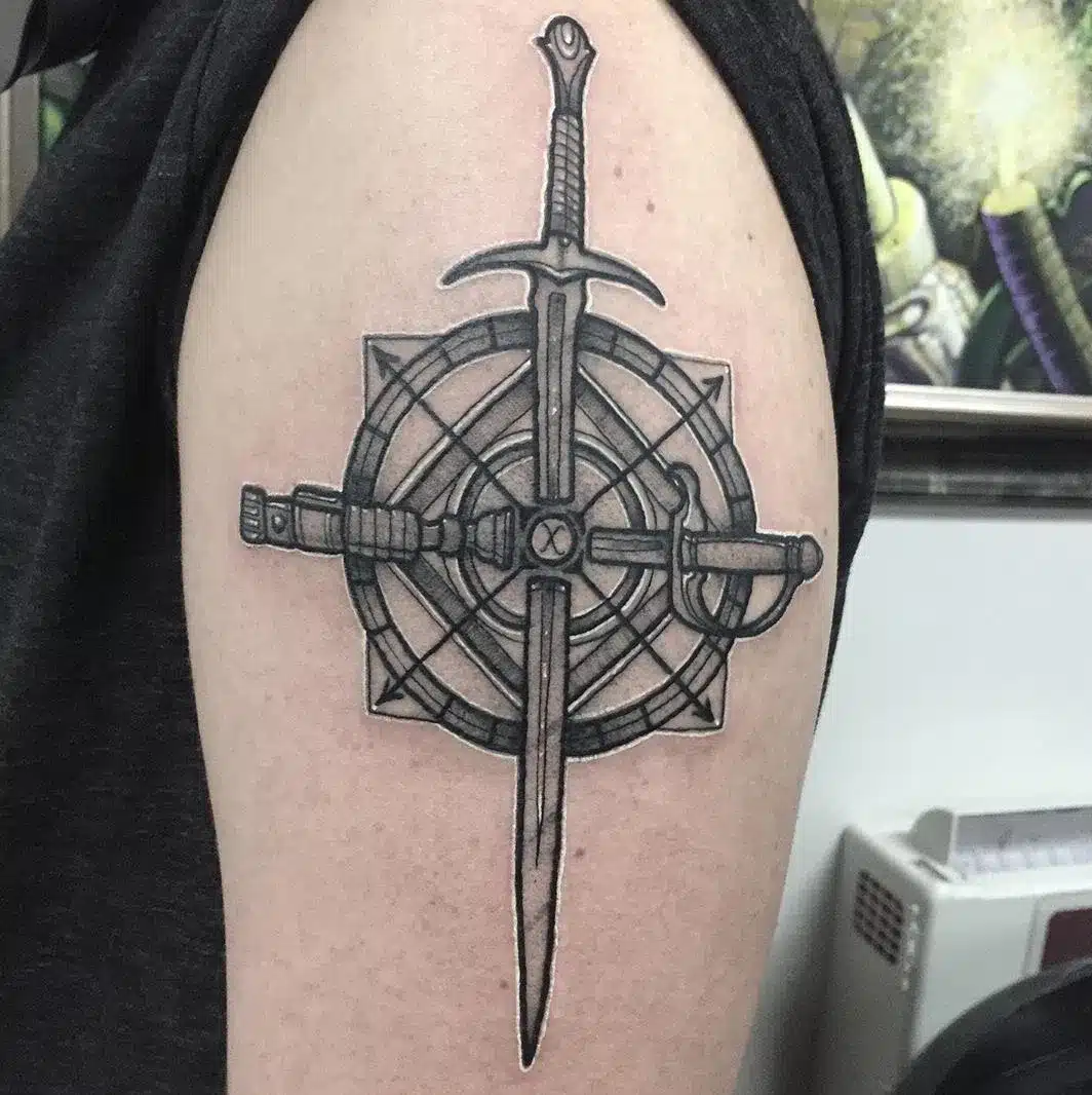 Cross to Compass tattoo