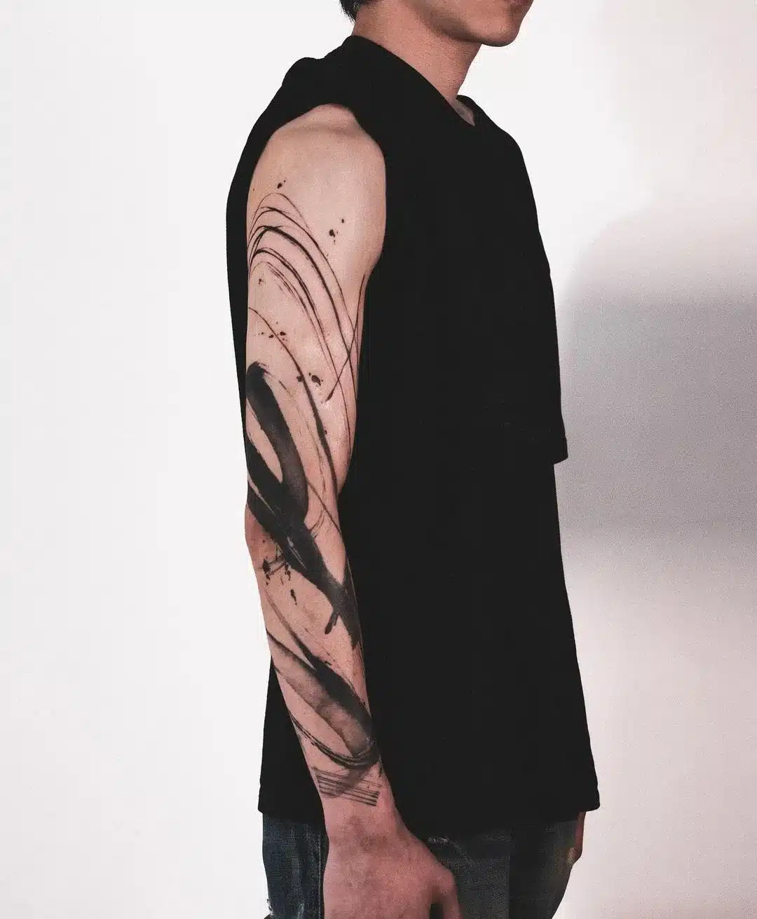 Abstract Brushstroke Ink