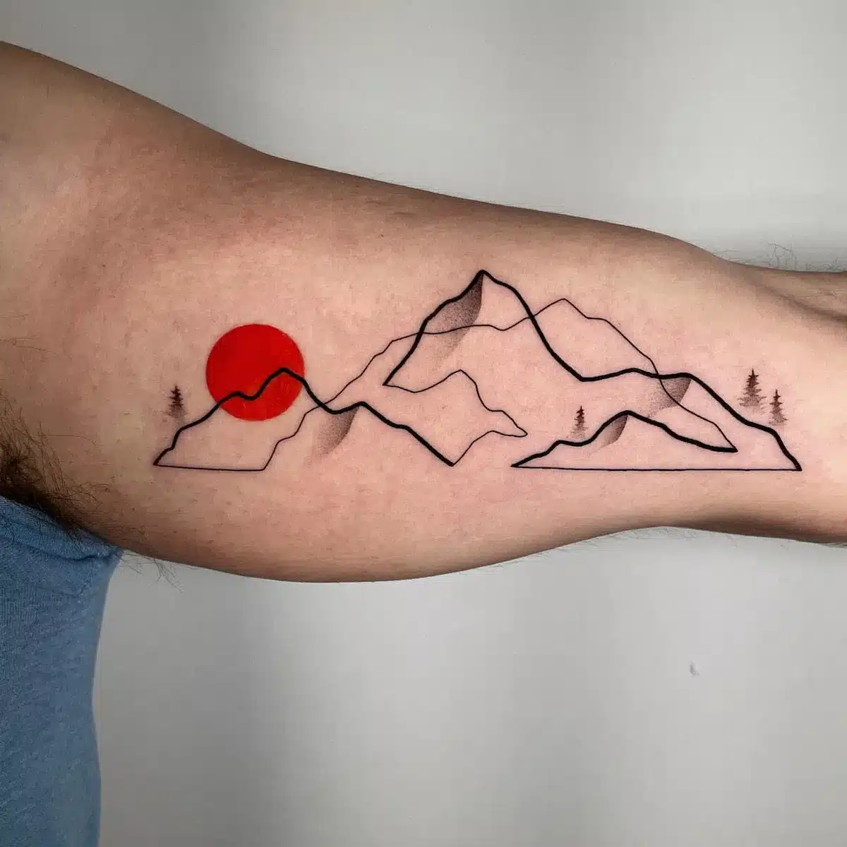 abstract mountain peak tattoo