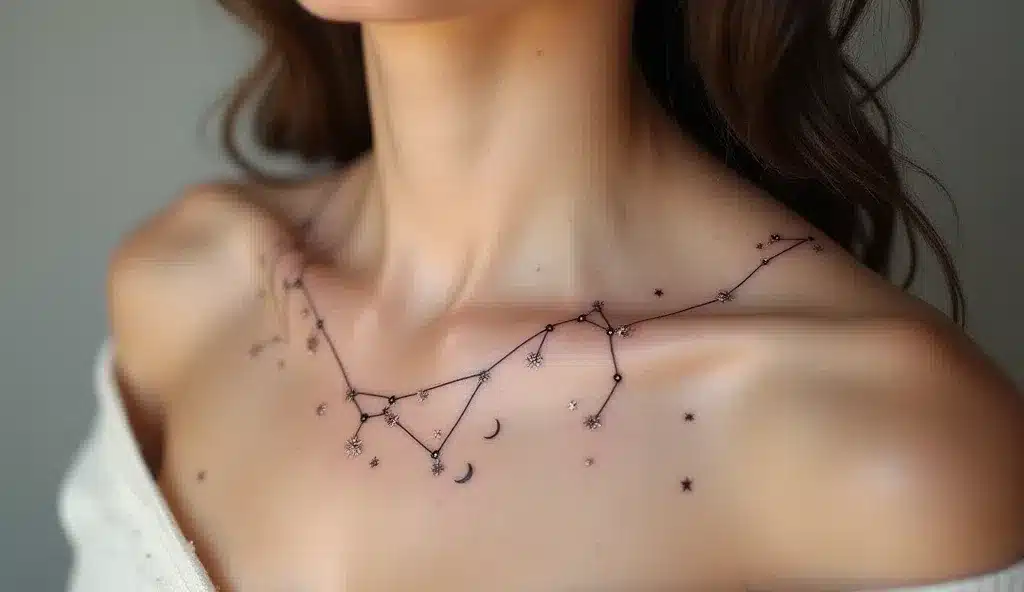 Collarbone Whisper tattoo