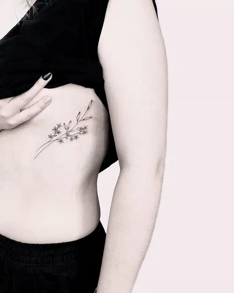 Delicate floral tattoo