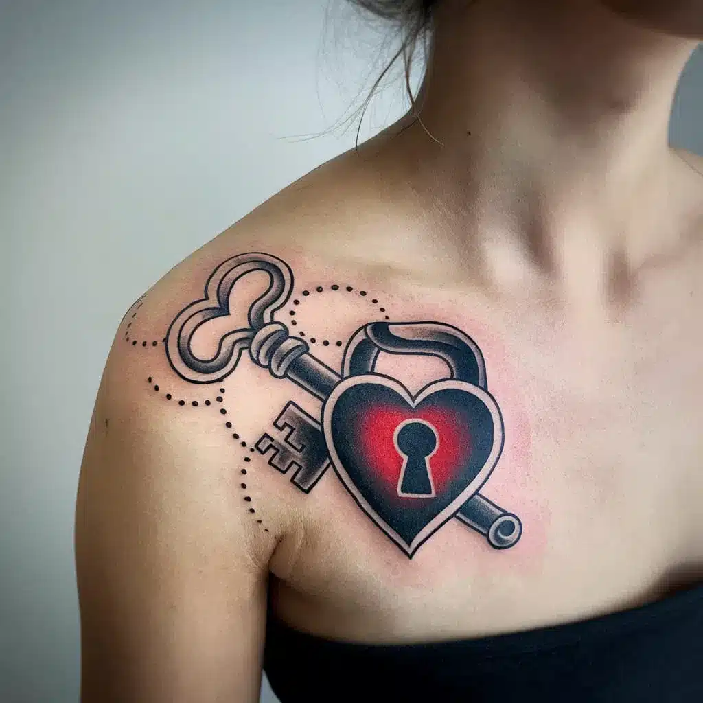 Heart Lock tattoo