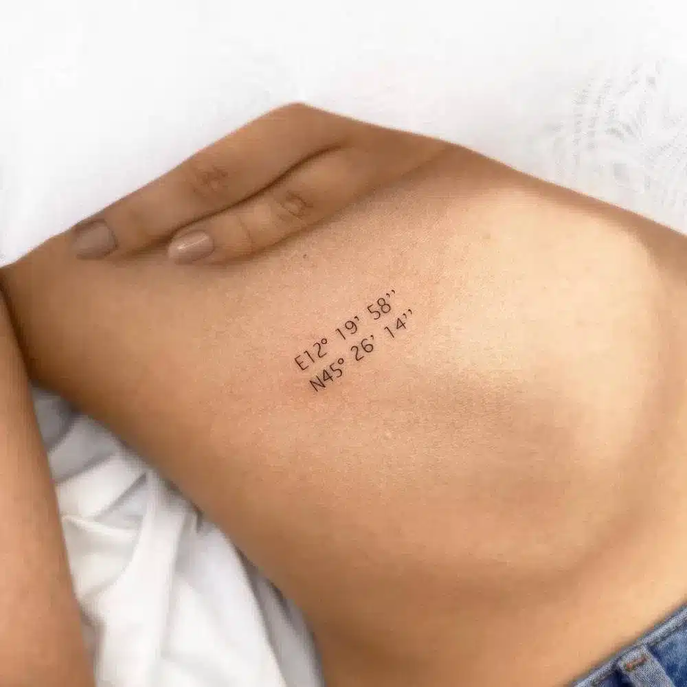 Coordinates tattoo