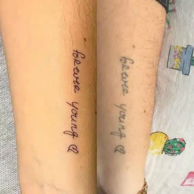 fine-line name tattoo